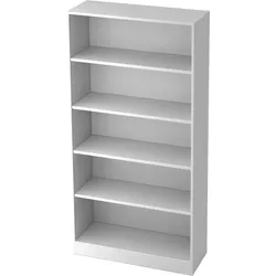 bümö office Regal weiß, Standregal Holz - Aktenregal für Ordner & Bücher, Bücherregal 100 cm breit, 5 OH Regal Wand, Büroregal, Holzregal,