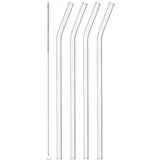 LEONARDO Ciao Glas-Strohhalme 4er Set, spülmaschinenfeste Halme inkl. Bürste zur Reinigung, wiederverwendbare Trinkhalme, transparent, Länge 23 cm, 020936