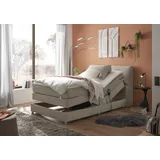 ED EXCITING DESIGN Boxspringbett »Toulouse«, inkl. Motor, inkl. Stauraum im Kopfteil beige