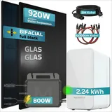 sunniva Balkonkraftwerk Bifazial 920 W inkl. 2,24 kWh Speicher + 2 x 460 W Solarmodule