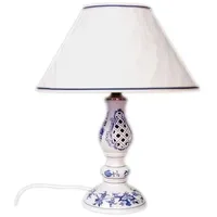 Zwiebelmuster Original Bohemia Lampe durchbrochen mit Kaschmirschirm Neu mit OVP