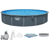 BESTWAY Hydrium Stahlwandpool Komplett-Set Ø 732 x 132 cm inkl. Sandfilteranlage