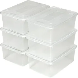 Tectake Schuhbox 33 x 23 x 12 cm 6-tlg. Transparent