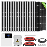 ECO-WORTHY 13.6KWH 3400W 48V Solarsystem Off Grid Kit für Wohnmobile/Privathaushalte: 20 Stücke 170W Solarpanel + 5000W 48V All-in-One Solar Wechselrichter +Z-Montagehalterung