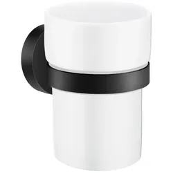 Smedbo Home Zahnputzbecherhalter | Becher aus Porzellan##Schwarz | Porzellan HB343P