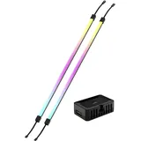 Corsair iCUE LINK LS350 Aurora RGB Light Strip Kit – 2X Magnetisch Gestreute RGB-LED-Streifen – iCUE LINK Adapter und ARGB zu iCUE 3-Pin Adapterkabel im Lieferumfang Enthalten