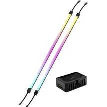 Corsair iCUE LINK LS350 Aurora RGB Light Strip Kit – 2X Magnetisch Gestreute RGB-LED-Streifen – iCUE LINK Adapter und ARGB zu iCUE 3-Pin Adapterkabel im Lieferumfang Enthalten