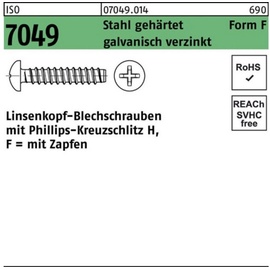 Reyher Blechschraube ISO 7049 LIKO Zapfen/PH F 4,8x32-H Stahl geh.galv.verz. 500St.
