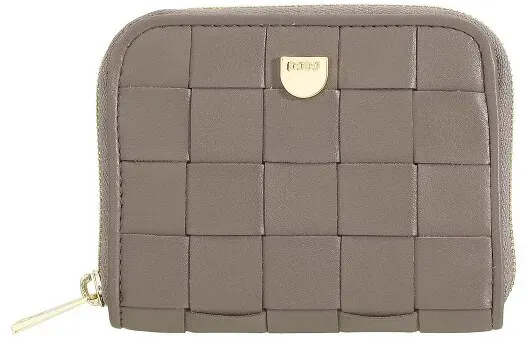 DuDu Woven Geldbörse Leder 10 cm  grau
