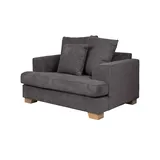 Soho Sessel Franka Flachgewebe 136 x 87 x 103 cm Grau mit Kissen