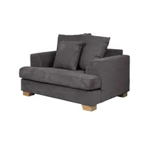 Soho Sessel Franka Flachgewebe 136 x 87 x 103 cm Grau mit Kissen