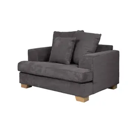 Soho Sessel Franka Flachgewebe 136 x 87 x 103 cm Grau mit Kissen
