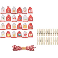 24 Stoffbeutel Adventskalender zum Befüllen DIY Weihnachtskalender Adventskalender Selber Befüllen Adventskalender Säckchen 10 x 15 cm