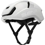 Sena S1 Smarter Rennradhelm mit Mesh Intercom (Mattweiß, L)