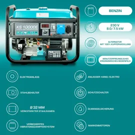 Könner & Söhnen KS 10000E Benzin Stromerzeuger Generator Stromgenerator Notstrom