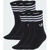adidas 3-Streifen Crew Socken 6 Paar Schwarz 40-42