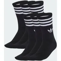 adidas 3-Streifen Crew Socken 6er Pack Schwarz M