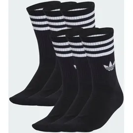 adidas 3-Streifen Crew Socken 6er Pack Schwarz M