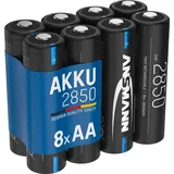 Ansmann Akku Mignon AA, min. 2650 mAh 1,2V, 8 Stück, hohe Kapazität