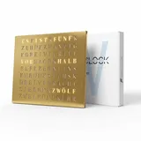 build-yours WordClock Jupiter gelaserter Edelstahl in Gold - Elegante LED Wanduhr - hochwertige Designer Wortuhr für einen Hauch von Luxus