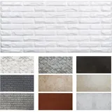 MDEKOR 3D Wandpaneel MDEKOR XPS Dekorative für Innenräume, (200-tlg) 100 m2, Ziegeloptik 50x100 cm Brick White, Paneele 12 mm dick weiß