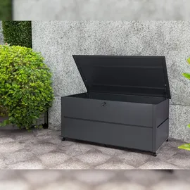 Mendler Gartentruhe HWC-J56, Aufbewahrungsbox Auflagenbox Truhe, Wasserdicht Metall Edelstahl 69x165x85cm 692l - anthrazit