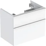 Geberit iCon Unterschrank für Waschtisch, mit 2 Schubladen, weiß/lackiert hochglänzend/Griff glanzverchromt