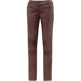 Ricano Donna Damen, Lederhose in Biker-Optik (Slim Fit/Regular Waist) – echtes (Premium) Ziegen Leder brombeer, L, - L