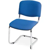 Brb Schwingstuhl, Gestell Hochglanzverchromt, Polster Blau, Stapelbar