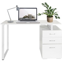 HJH Office 821007 Schreibtisch weiß Easy Work V 120x50 cm Moderner Computertisch mit Standcontainer, pflegeleicht