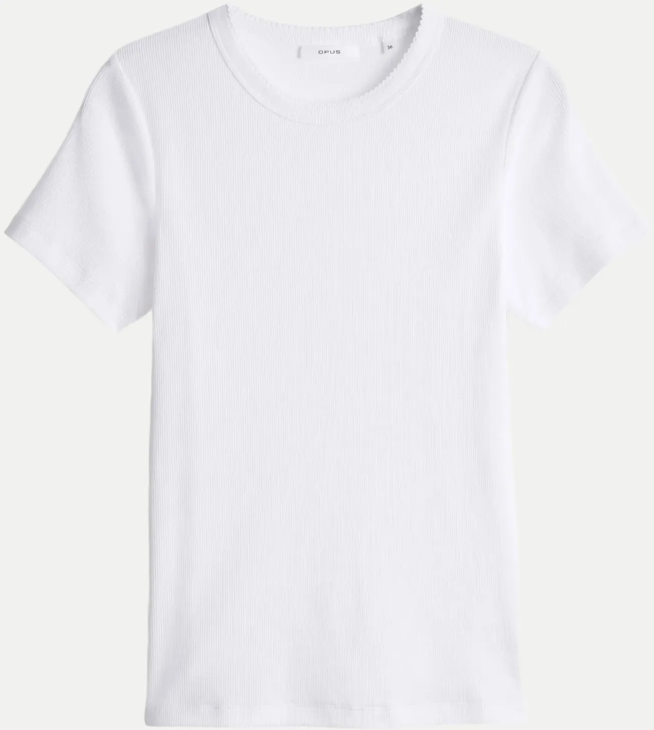 T-Shirt Samuna mit Muschelkante Weiß 36
