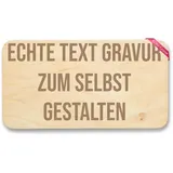 Frühstücksbrettchen Holz Natur - Echte Text Gravur zum selbst gestalten I Wunschtext Gravur - 22x12 - Holz - personalized cutting board personalisierte geschenke gravieren￼ custom brettchen
