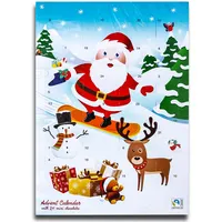 Adventskanender mit Schoko Füllung Schokoladen Kalender Weihnachtsmann im Schnee