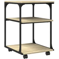 vidaXL Druckerständer 3 Ablagen Sonoma-Eiche 43x48x64 cm Holzwerkstoff