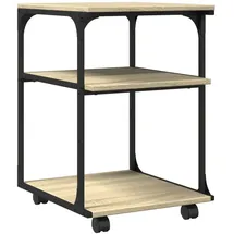 vidaXL Druckerständer 3 Ablagen Sonoma-Eiche 43x48x64 cm Holzwerkstoff