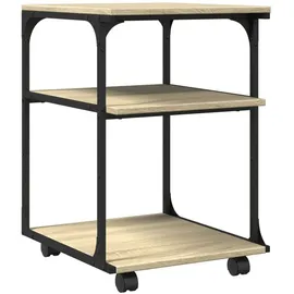 vidaXL Druckerständer 3 Ablagen Sonoma-Eiche 43x48x64 cm Holzwerkstoff