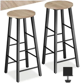 Tectake Barhocker 2er Set 31 x 72,5 x 31 cm Eiche