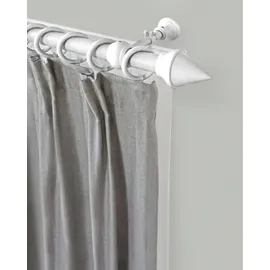 GARESA Gardinenstange GARESA "SEMARA", weiß, L:120cm Ø:28mm, Kunststoff, Stahl, Gardinenstangen, Vorhanggarnitur, Kunststoff, verlängerbar, mit Ringe/2 Lauf Gleiter