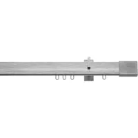 INDEKO Gardinenstange INDEKO "Inline" Gr. 1, silber (edelstahlfarben, silberfarben), L:120cm, Aluminium, Gardinenstangen, Innenlauf Komplett-Set inkl. Gleitern und Montagematerial