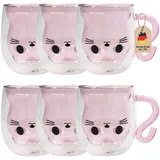 Intirilife Thermo, Rosa, Glas, 0.2 L, doppelwandig, Essen & Trinken, Gläser, Gläser-Sets