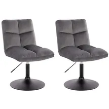 Home Deluxe Pokerstuhl Samt grau 2er Set
