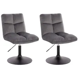 Home Deluxe Pokerstuhl Samt grau 2er Set
