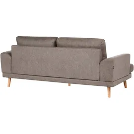 Beliani Couch Stoff 3-Sitzer Braun