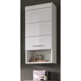 inn.furn Badezimmer Hängeschrank in Weiß Hochglanz 37 x 79 cm Shawn