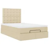 vidaXL Ottoman-Bett mit Matratze Creme 120x190 cm Stoff