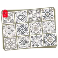 Tischsetmacher Tischsets | Platzsets abwaschbar – Fliesenmuster in grau-beige