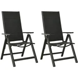 vidaXL Klappstuhl 56 x 65 x 109 cm schwarz 2 St.