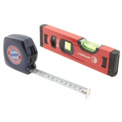 FC Bayern München + MEISTER Craft Messwerkzeugset Wasserwaage und Maßband