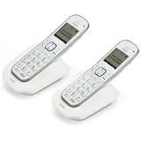 Fysic FX-9000 DUO - DECT-Telefon für Senioren mit großen Tasten und 2 Mobilteilen, Weiß