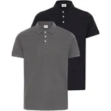 !Solid Poloshirt SOLID "Poloshirt SDHattim", Herren, Gr. L, schwarz (schwarz, mid grau melange), Obermaterial: 100% Baumwolle CO., Shirts
